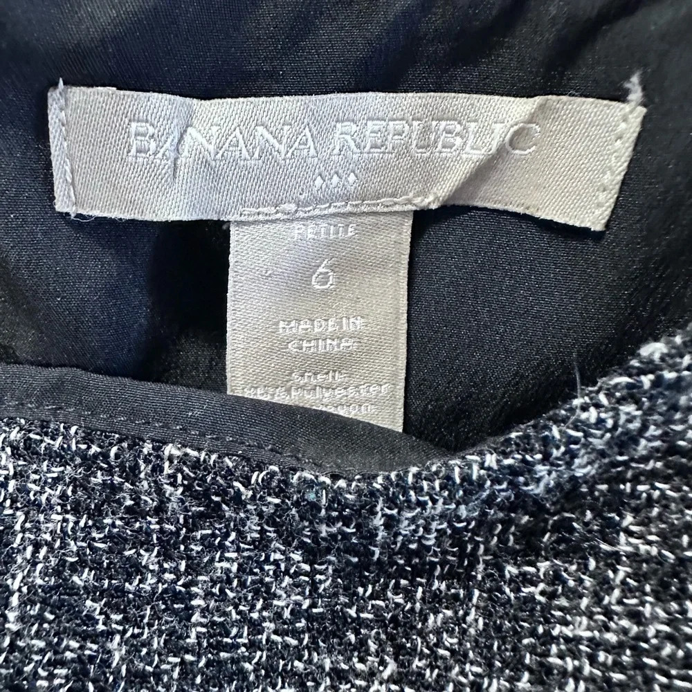 Banana Republic Black White Sheath Dress Knee-Length Sleeveless for Work - Picture 4 of 11